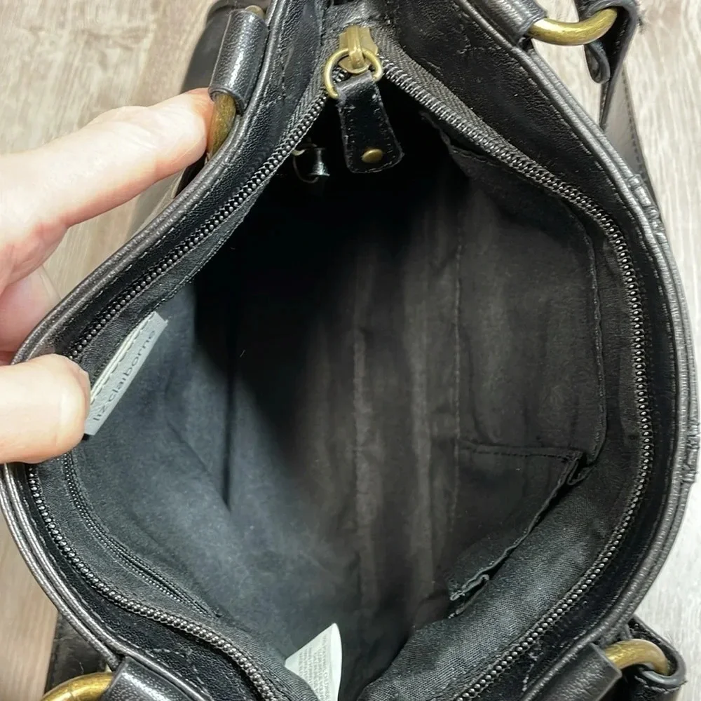 Liz Claiborne Shoulder Bag Purse Faux Leather Black
